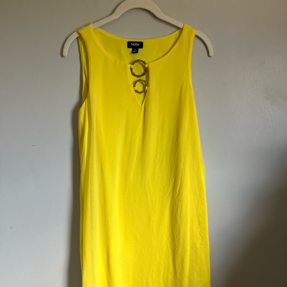 Tacera Yellow Sleeveless Mini Dress Size Small